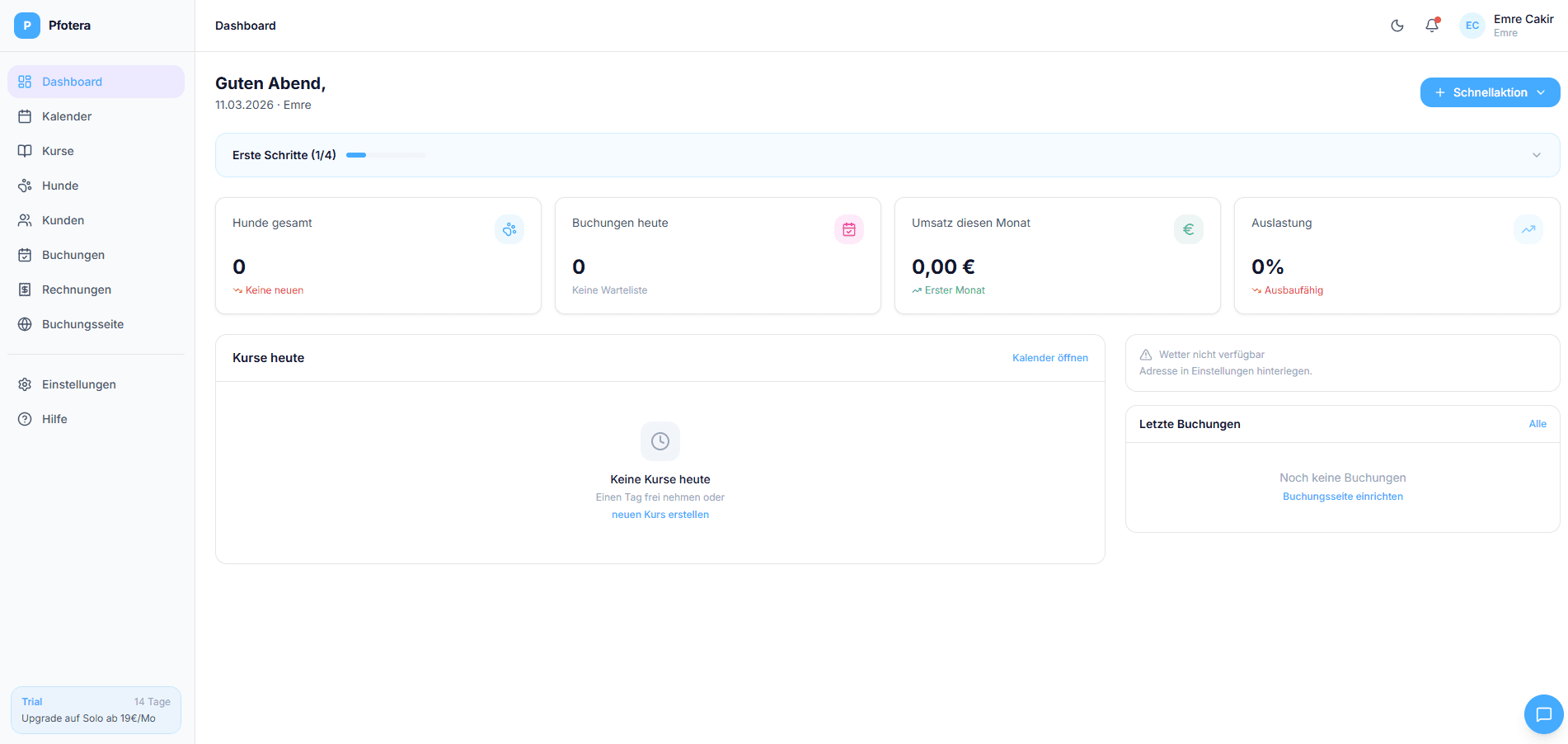 Pfotera Dashboard
